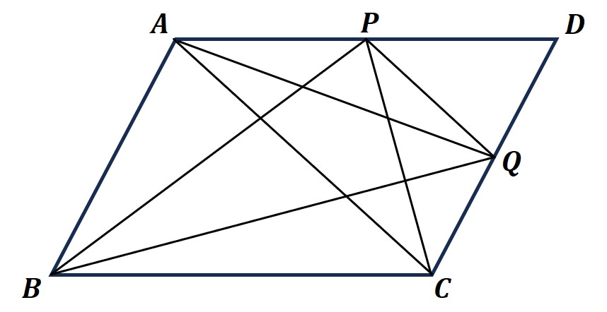 平行四辺形の中の三角形１