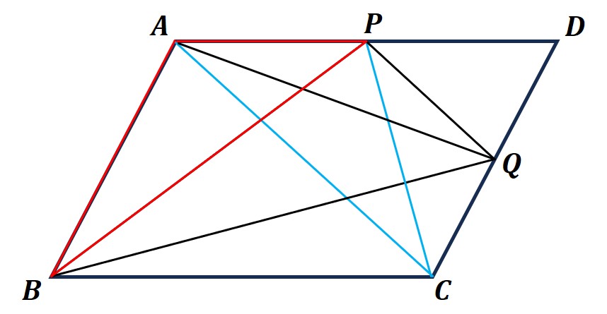 平行四辺形の中の三角形２