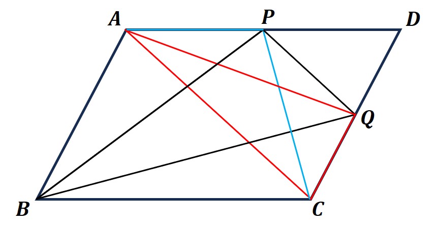 平行四辺形の中の三角形３