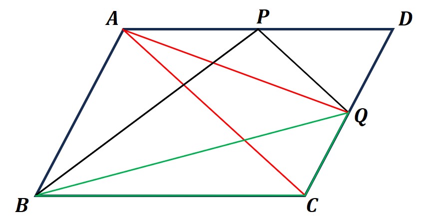 平行四辺形の中の三角形４